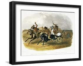 Horse Racing of Sioux Indians Near Fort Pierre-Karl Bodmer-Framed Giclee Print