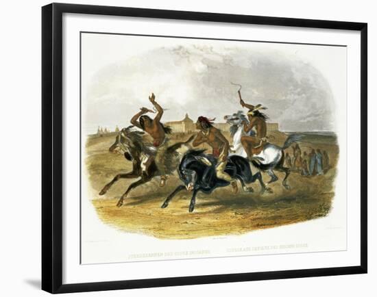 Horse Racing of Sioux Indians Near Fort Pierre-Karl Bodmer-Framed Giclee Print