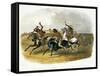 Horse Racing of Sioux Indians Near Fort Pierre-Karl Bodmer-Framed Stretched Canvas