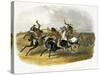 Horse Racing of Sioux Indians Near Fort Pierre-Karl Bodmer-Stretched Canvas