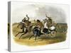 Horse Racing of Sioux Indians Near Fort Pierre-Karl Bodmer-Stretched Canvas