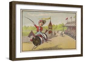 Horse Racing on Cotton Reels-null-Framed Giclee Print
