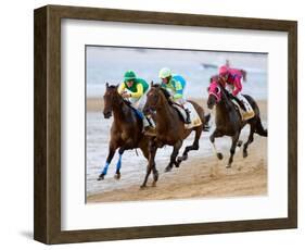 Horse Racing on the Beach, Sanlucar De Barrameda, Spain-Felipe Rodriguez-Framed Photographic Print