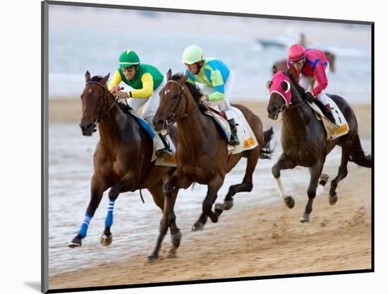 Horse Racing on the Beach, Sanlucar De Barrameda, Spain-Felipe Rodriguez-Mounted Photographic Print