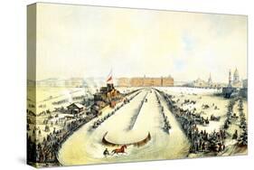 Horse Racing on the Frozen Neva River in St Petersburg, Russia, 1859-Iosif Adolfovich Charlemagne-Stretched Canvas