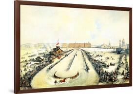 Horse Racing on the Frozen Neva River in St Petersburg, Russia, 1859-Iosif Adolfovich Charlemagne-Framed Giclee Print
