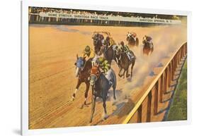 Horse Racing, Saratoga Springs, New York-null-Framed Art Print