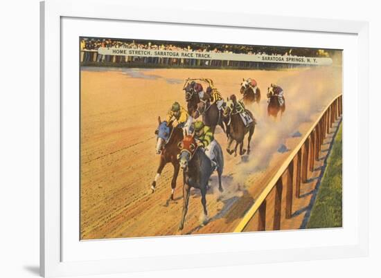 Horse Racing, Saratoga Springs, New York-null-Framed Art Print