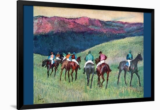 Horse Racing -The Training-Edgar Degas-Framed Art Print