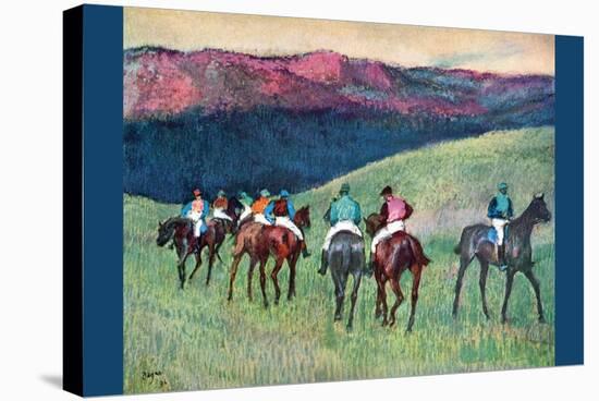 Horse Racing -The Training-Edgar Degas-Stretched Canvas