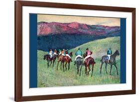 Horse Racing -The Training-Edgar Degas-Framed Premium Giclee Print