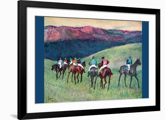 Horse Racing -The Training-Edgar Degas-Framed Premium Giclee Print