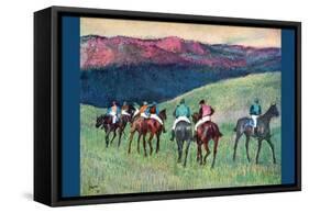 Horse Racing -The Training-Edgar Degas-Framed Stretched Canvas