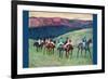 Horse Racing -The Training-Edgar Degas-Framed Art Print