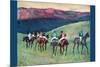 Horse Racing -The Training-Edgar Degas-Mounted Art Print