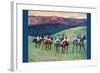 Horse Racing -The Training-Edgar Degas-Framed Art Print