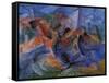 Horse Rider Houses Cavallo Cavaliere Caseggiato-Umberto Boccioni-Framed Stretched Canvas