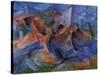 Horse Rider Houses Cavallo Cavaliere Caseggiato-Umberto Boccioni-Stretched Canvas