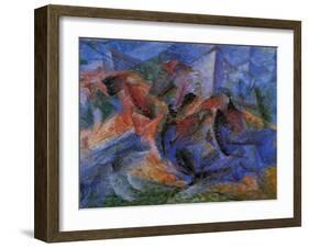 Horse Rider Houses Cavallo Cavaliere Caseggiato-Umberto Boccioni-Framed Giclee Print