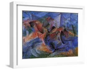 Horse Rider Houses Cavallo Cavaliere Caseggiato-Umberto Boccioni-Framed Giclee Print