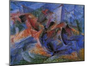 Horse Rider Houses Cavallo Cavaliere Caseggiato-Umberto Boccioni-Mounted Giclee Print