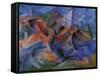 Horse Rider Houses Cavallo Cavaliere Caseggiato-Umberto Boccioni-Framed Stretched Canvas