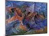 Horse Rider Houses Cavallo Cavaliere Caseggiato-Umberto Boccioni-Mounted Giclee Print