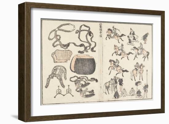 Horse Riders and Harness, 1817-Katsushika Hokusai-Framed Giclee Print