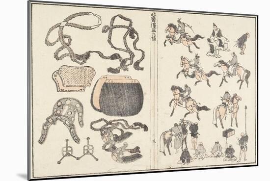 Horse Riders and Harness, 1817-Katsushika Hokusai-Mounted Giclee Print