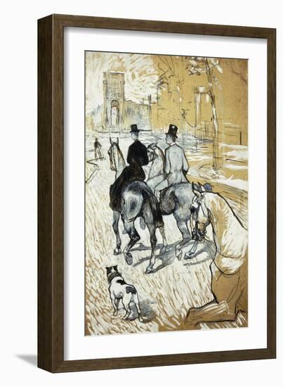 Horse-Riders Going Toward the Bois De Boulogne; Cavaliers Se Rendant Au Bois De Bologne, 1888-Henri de Toulouse-Lautrec-Framed Giclee Print