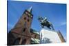 Horse Riding Monument before the Aarhus Cathedral, Denmark-Michael Runkel-Stretched Canvas