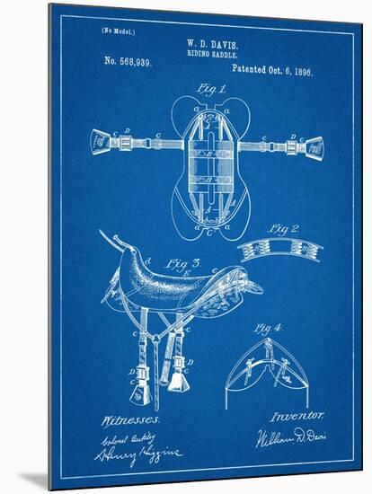 Horse Riding Saddle Patent-null-Mounted Art Print