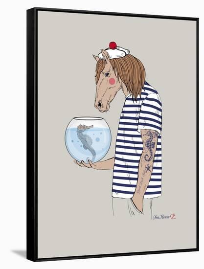 Horse Sailor-Olga Angellos-Framed Stretched Canvas