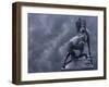 Horse Sculpture Against Storm Clouds at Entrance of Musee d'Orsay, Paris, France-Jim Zuckerman-Framed Photographic Print