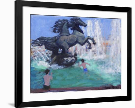 Horse Sculptures, Manezhnaya Square, Moscow, 2016-Andrew Macara-Framed Giclee Print