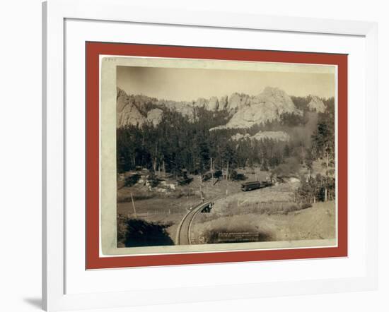 Horse Shoe Curve. on Burlington and Missouri River R'Y. Buckhorn Mountains in Background-John C. H. Grabill-Framed Giclee Print