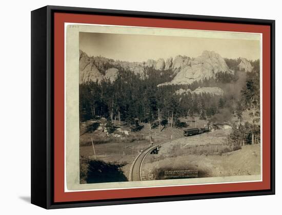 Horse Shoe Curve. on Burlington and Missouri River R'Y. Buckhorn Mountains in Background-John C. H. Grabill-Framed Stretched Canvas
