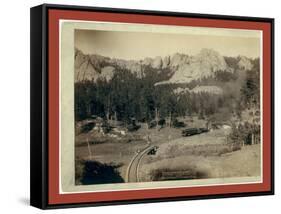 Horse Shoe Curve. on Burlington and Missouri River R'Y. Buckhorn Mountains in Background-John C. H. Grabill-Framed Stretched Canvas