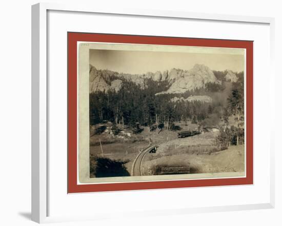Horse Shoe Curve. on Burlington and Missouri River R'Y. Buckhorn Mountains in Background-John C. H. Grabill-Framed Giclee Print