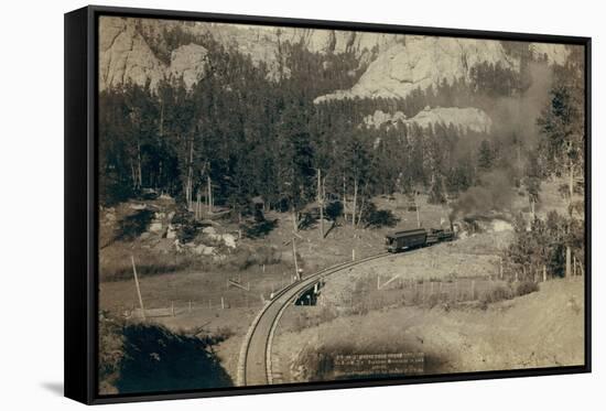 "Horse Shoe Curve." on Burlington and Missouri River Railway. Buckhorn Mountains in Background-John C.H. Grabill-Framed Stretched Canvas