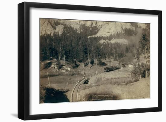 "Horse Shoe Curve." on Burlington and Missouri River Railway. Buckhorn Mountains in Background-John C.H. Grabill-Framed Art Print