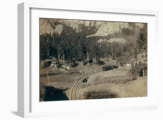 "Horse Shoe Curve." on Burlington and Missouri River Railway. Buckhorn Mountains in Background-John C.H. Grabill-Framed Art Print