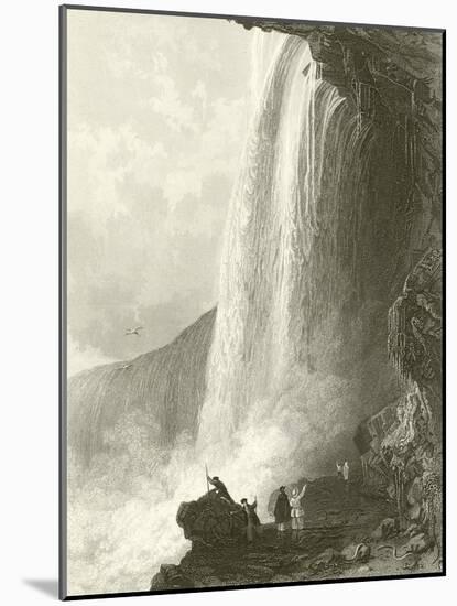 Horse Shoe Fall, Niagara. Entrance to the Cavern Of, on the English Side-Thomas Allom-Mounted Giclee Print
