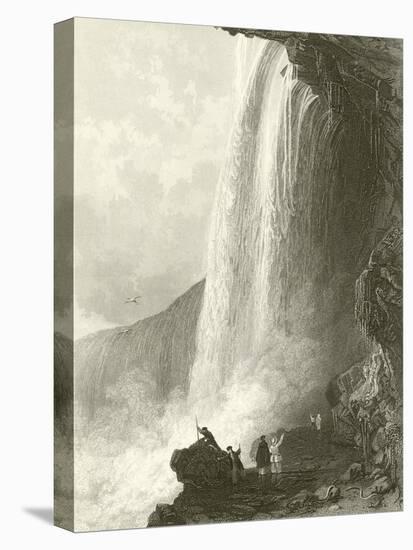 Horse Shoe Fall, Niagara. Entrance to the Cavern Of, on the English Side-Thomas Allom-Stretched Canvas