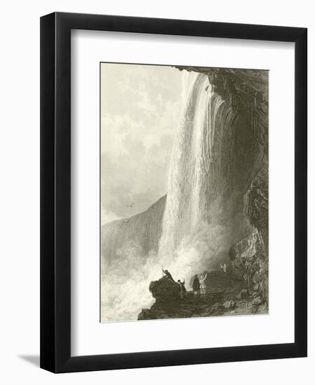 Horse Shoe Fall, Niagara. Entrance to the Cavern Of, on the English Side-Thomas Allom-Framed Giclee Print