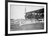 Horse Show In Washington Dc; Horses Jump Fence-null-Framed Art Print