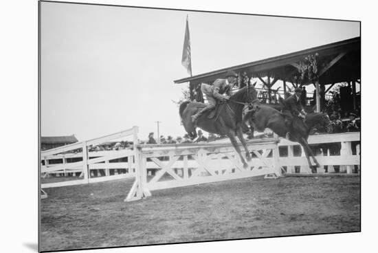 Horse Show In Washington Dc; Horses Jump Fence-null-Mounted Premium Giclee Print