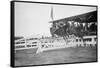 Horse Show In Washington Dc; Horses Jump Fence-null-Framed Stretched Canvas