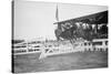 Horse Show In Washington Dc; Horses Jump Fence-null-Stretched Canvas