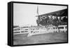 Horse Show In Washington Dc; Horses Jump Fence-null-Framed Stretched Canvas